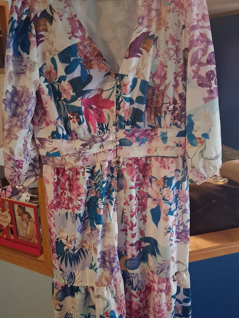 Floral V-Neck Maxi Dress in Multicolor